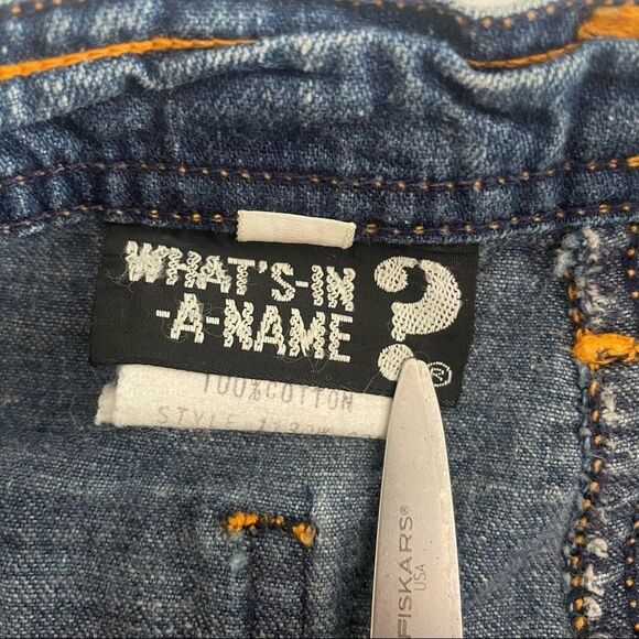 VINTAGE What’s In A Name Leather Pony Patch Pocket Jeans - Picture 7 of 11